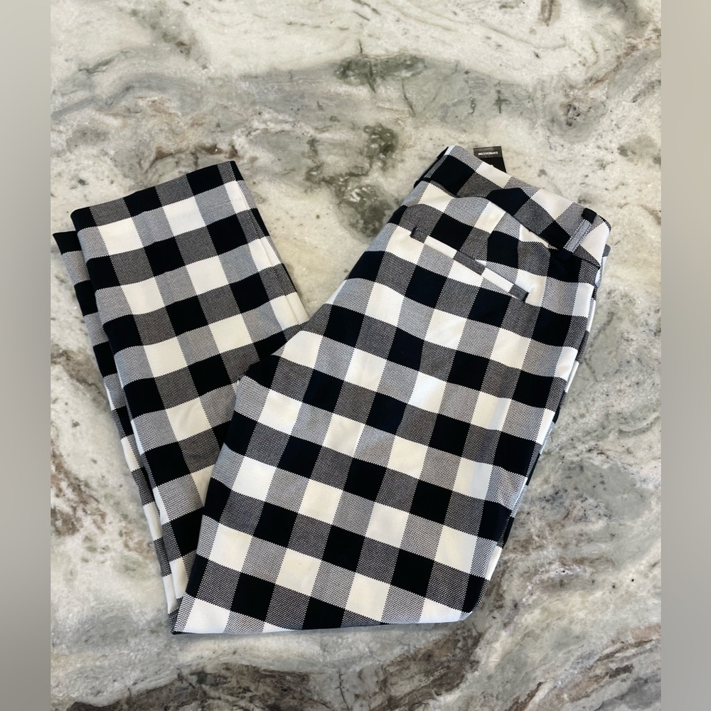 NWT EXPRESS 6S Gingham Stretch Low Rise Columnist Ankle Pant